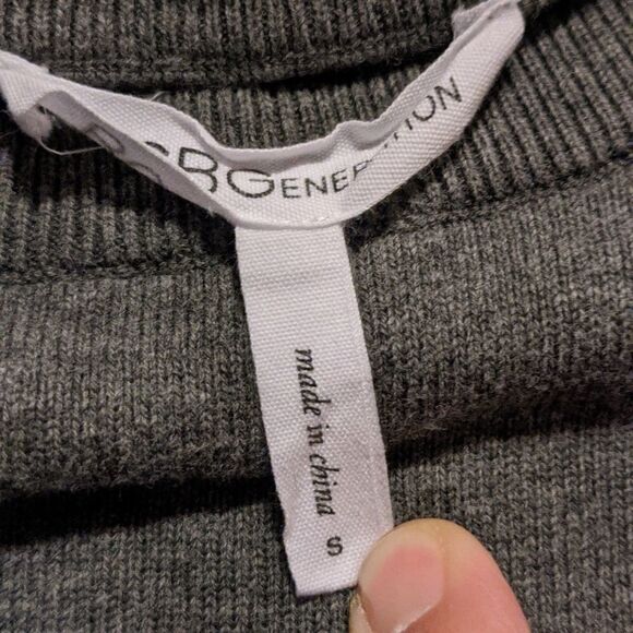 bcbgeneration small grey tunic sweater dress black lace winter cute - Picture 9 of 10